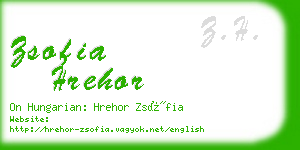 zsofia hrehor business card